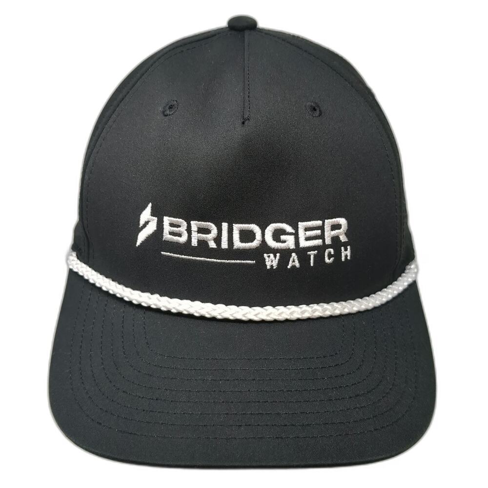Richardson 5 Panel Hat Black One Size White Rope Snapback Bridger Watch Golf